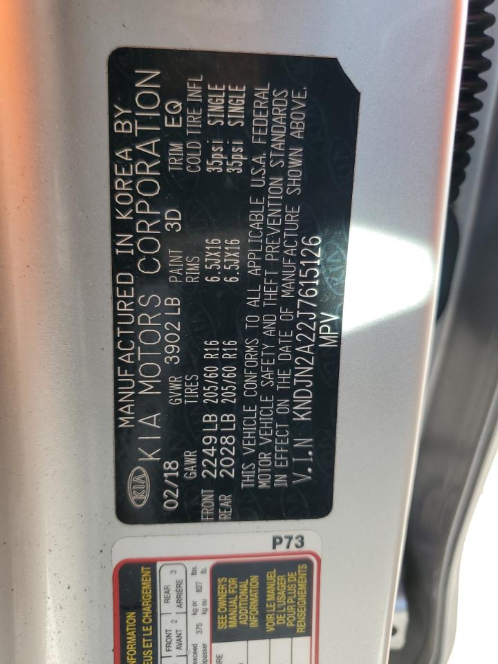 2018 Kia Soul VIN: KNDJN2A22J7615126 Lot: 81155885