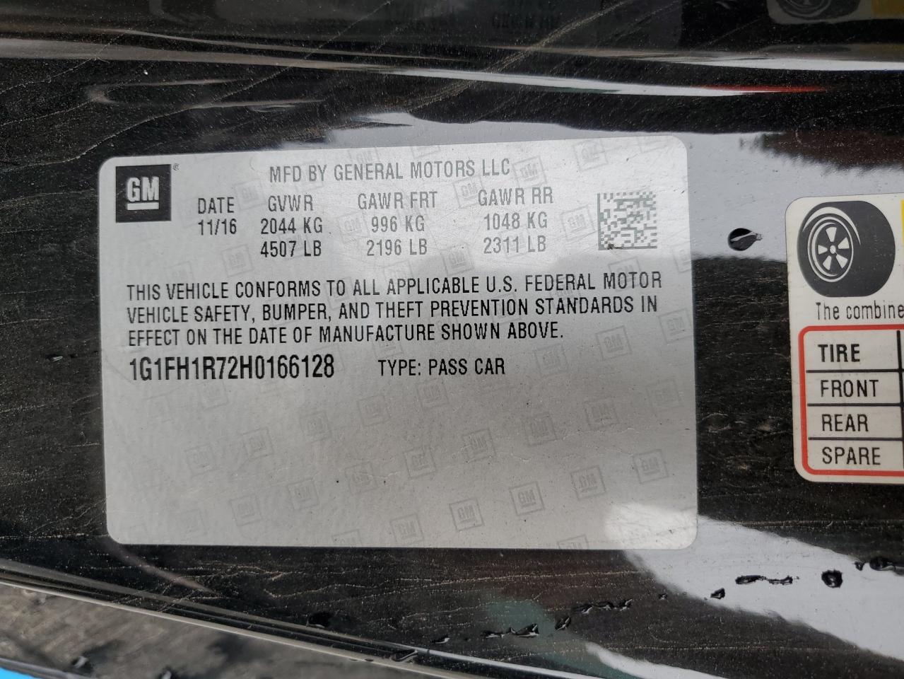 2017 Chevrolet Camaro Ss VIN: 1G1FH1R72H0166128 Lot: 82137495