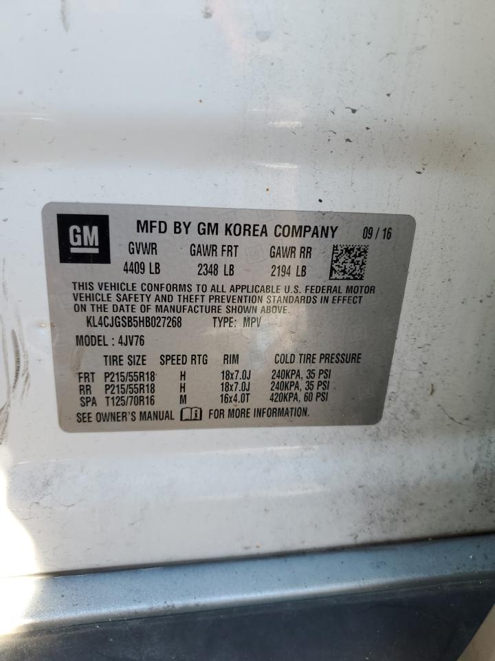 2017 Buick Encore Essence VIN: KL4CJGSB5HB027268 Lot: 81261495