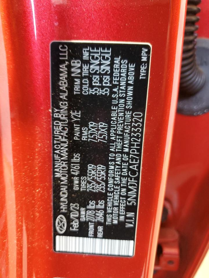 2023 Hyundai Tucson Sel VIN: 5NMJFCAE7PH233320 Lot: 81156035