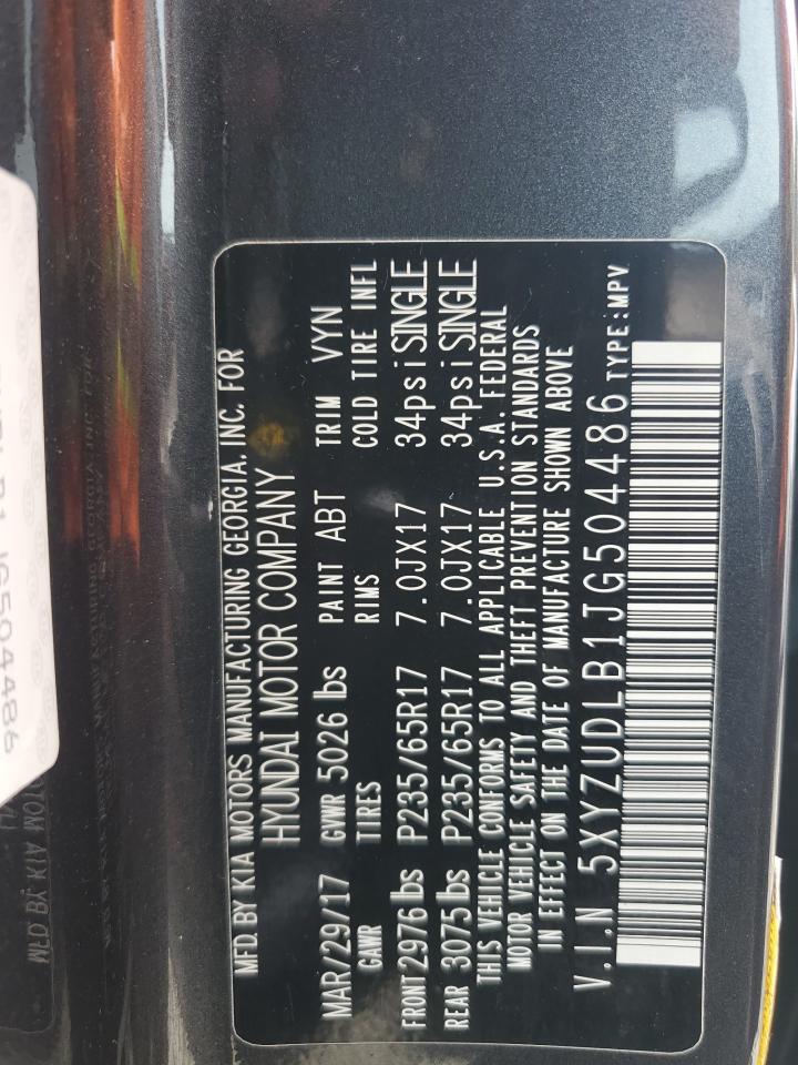 2018 Hyundai Santa Fe Sport VIN: 5XYZUDLB1JG504486 Lot: 82039555