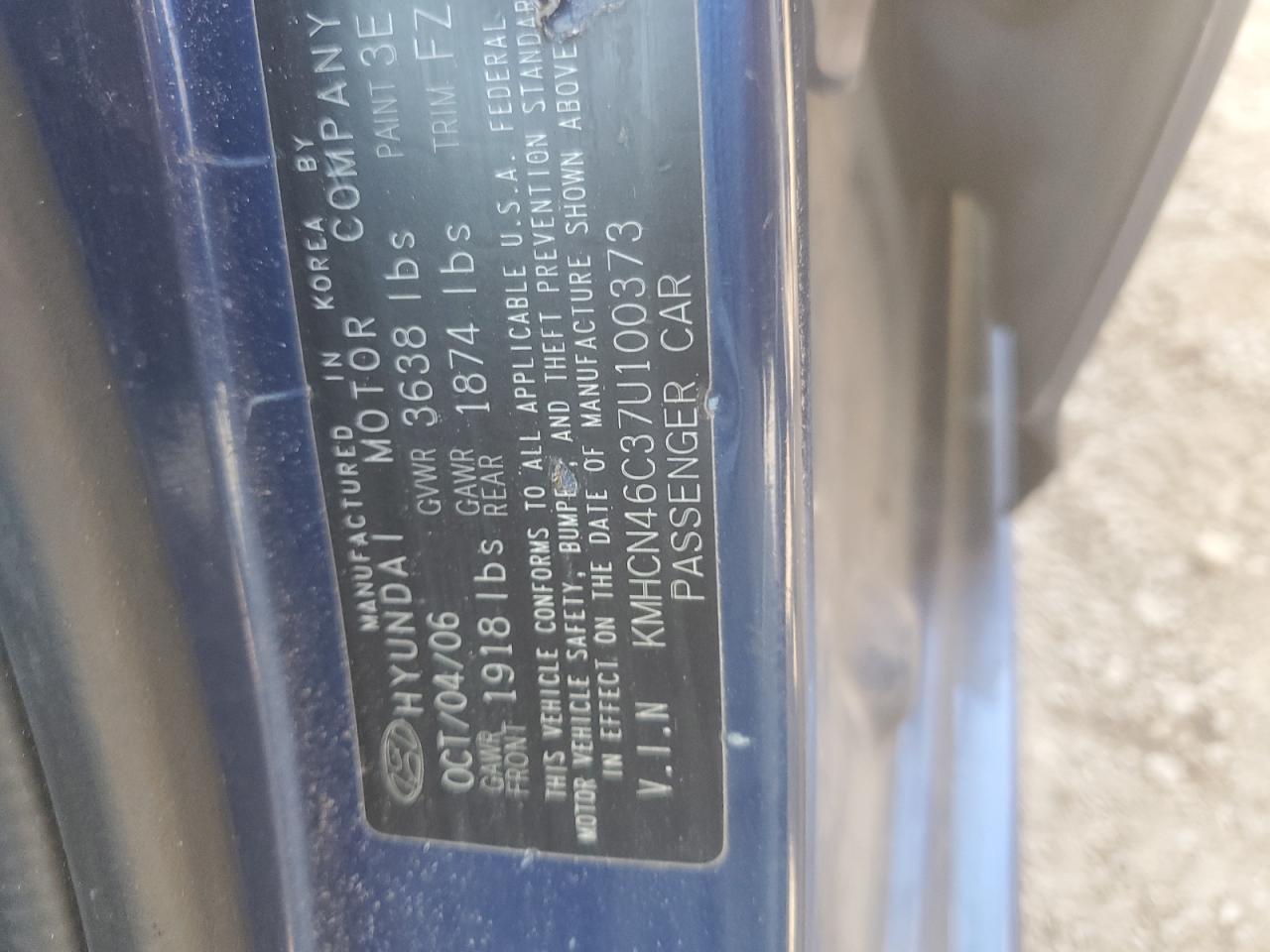 2007 Hyundai Accent Gls VIN: KMHCN46C37U100373 Lot: 84596715