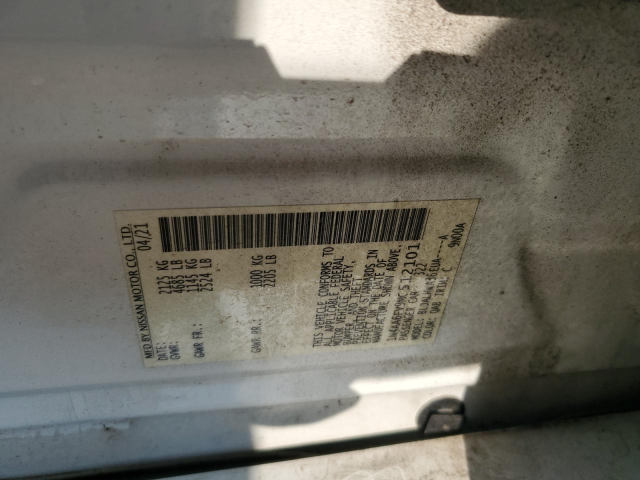 2021 Nissan Maxima Platinum VIN: 1N4AA6FV9MC512101 Lot: 81090405