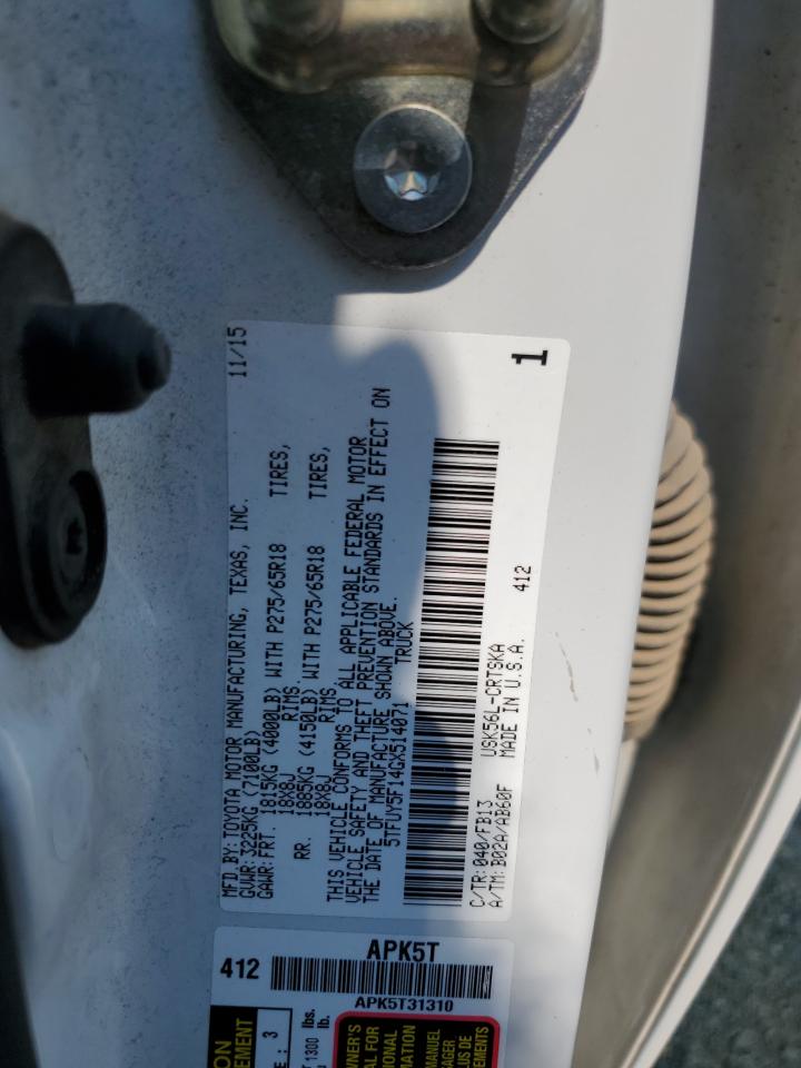 2016 Toyota Tundra Double Cab Sr VIN: 5TFUY5F14GX514071 Lot: 70504735