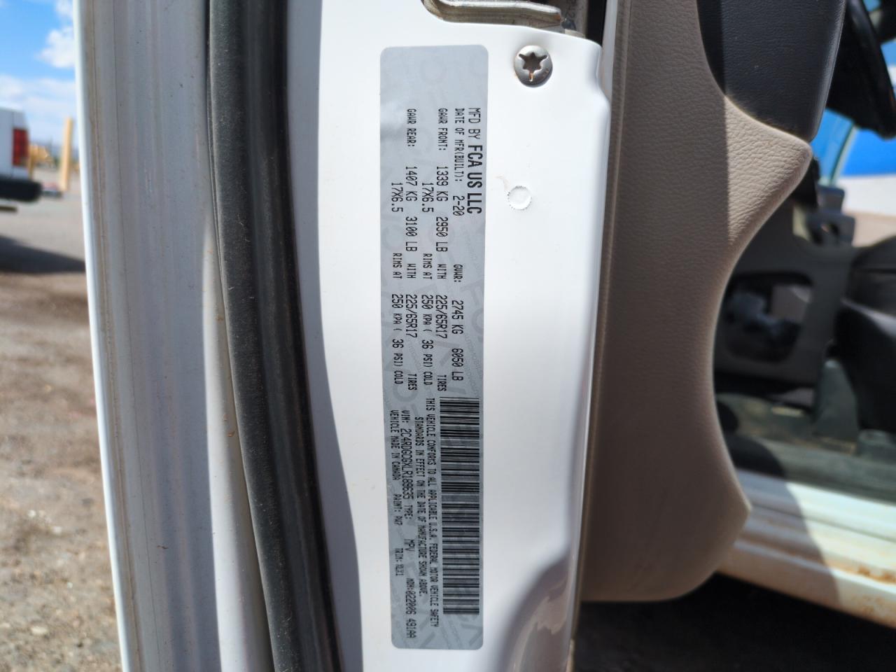 2020 Dodge Grand Caravan Sxt VIN: 2C4RDGCGXLR189635 Lot: 81503055