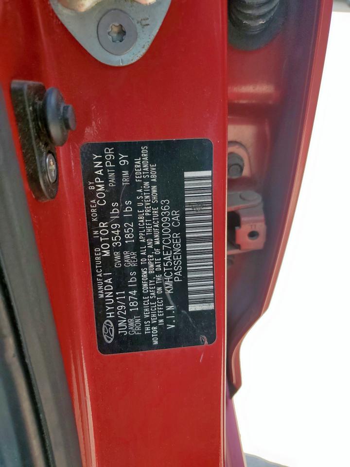 2012 Hyundai Accent Gls VIN: KMHCT5AE7CU009363 Lot: 84056495