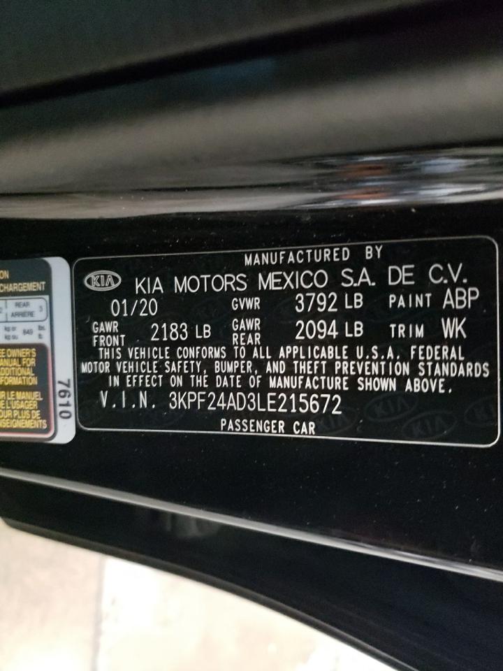 2020 Kia Forte Fe VIN: 3KPF24AD3LE215672 Lot: 81909925