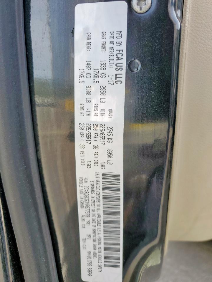 2017 Dodge Grand Caravan Sxt VIN: 2C4RDGCG3HR677378 Lot: 84358655