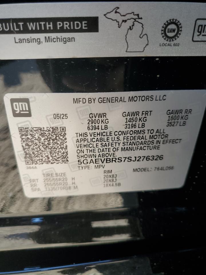 2025 Buick Enclave Sport Touring VIN: 5GAEVBRS7SJ276326 Lot: 80882535