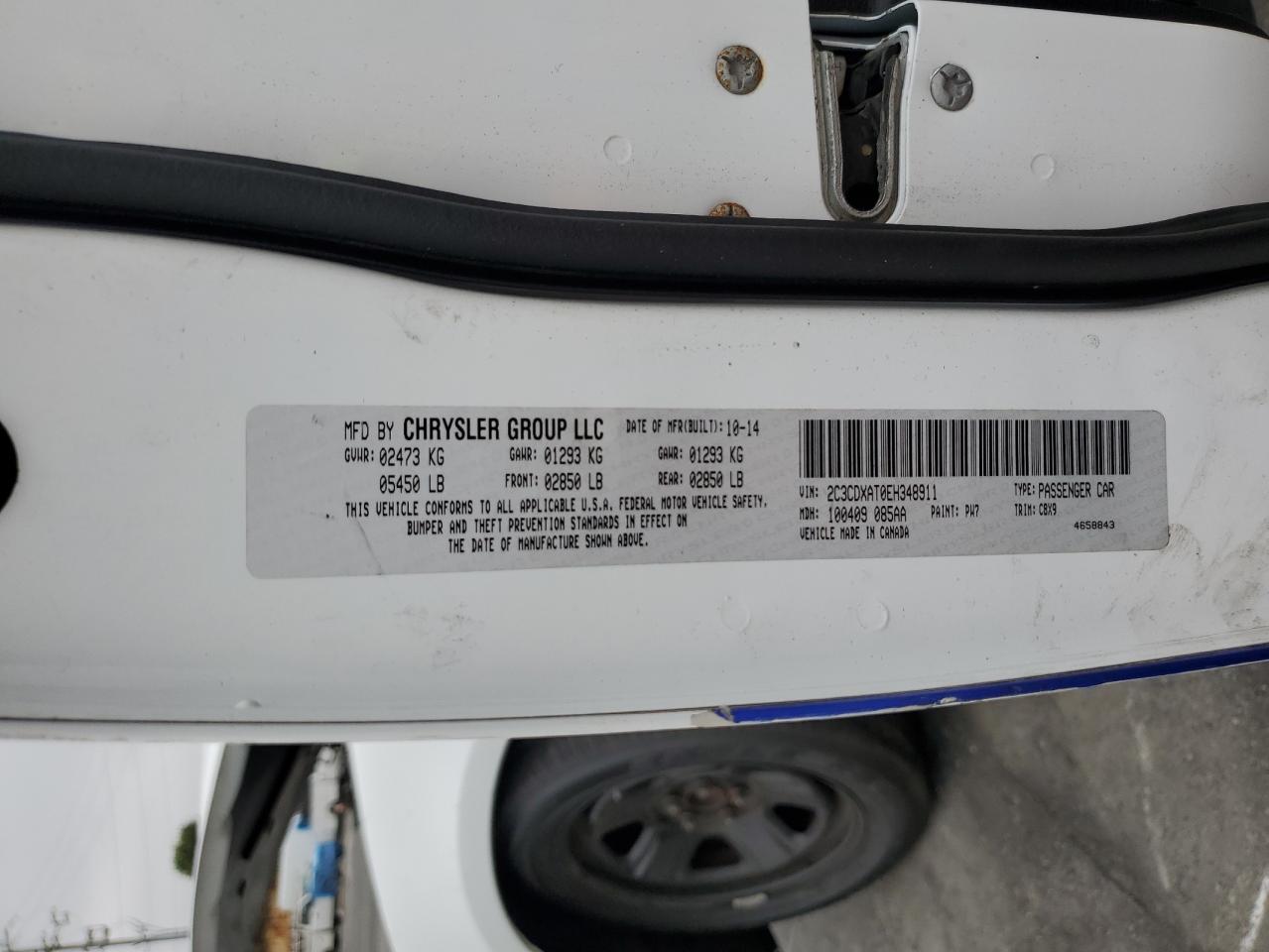 2014 Dodge Charger Police VIN: 2C3CDXAT0EH348911 Lot: 84248215