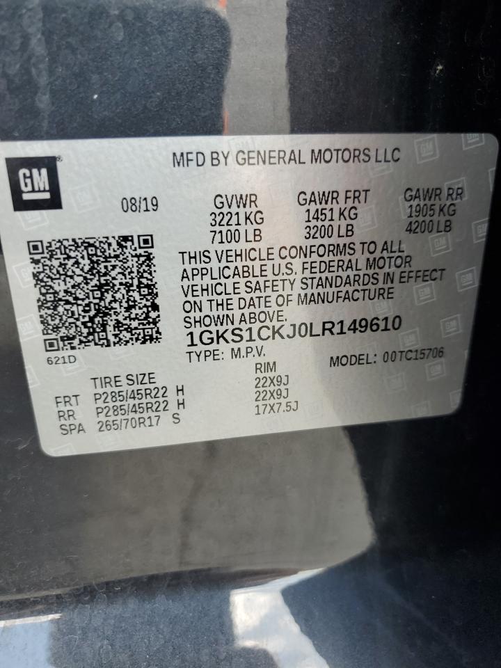 2020 GMC Yukon Denali VIN: 1GKS1CKJ0LR149610 Lot: 80520425