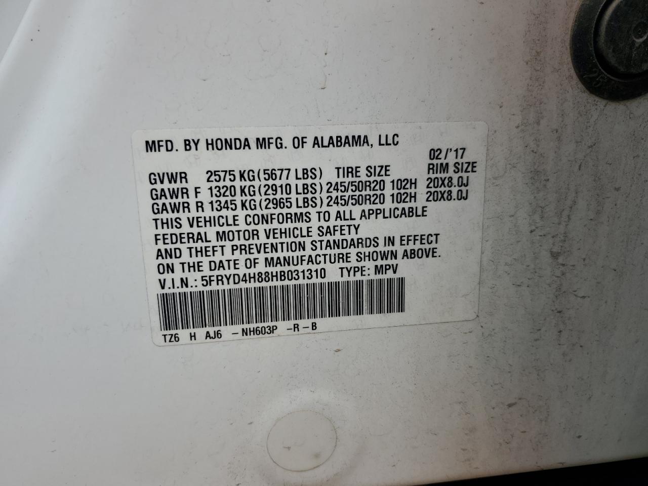 2017 Acura Mdx Advance VIN: 5FRYD4H88HB031310 Lot: 81072375