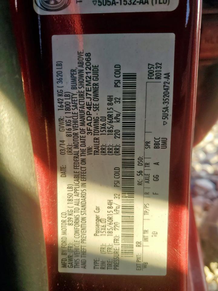 2014 Ford Fiesta Se VIN: 3FADP4EJ7EM212068 Lot: 81617835