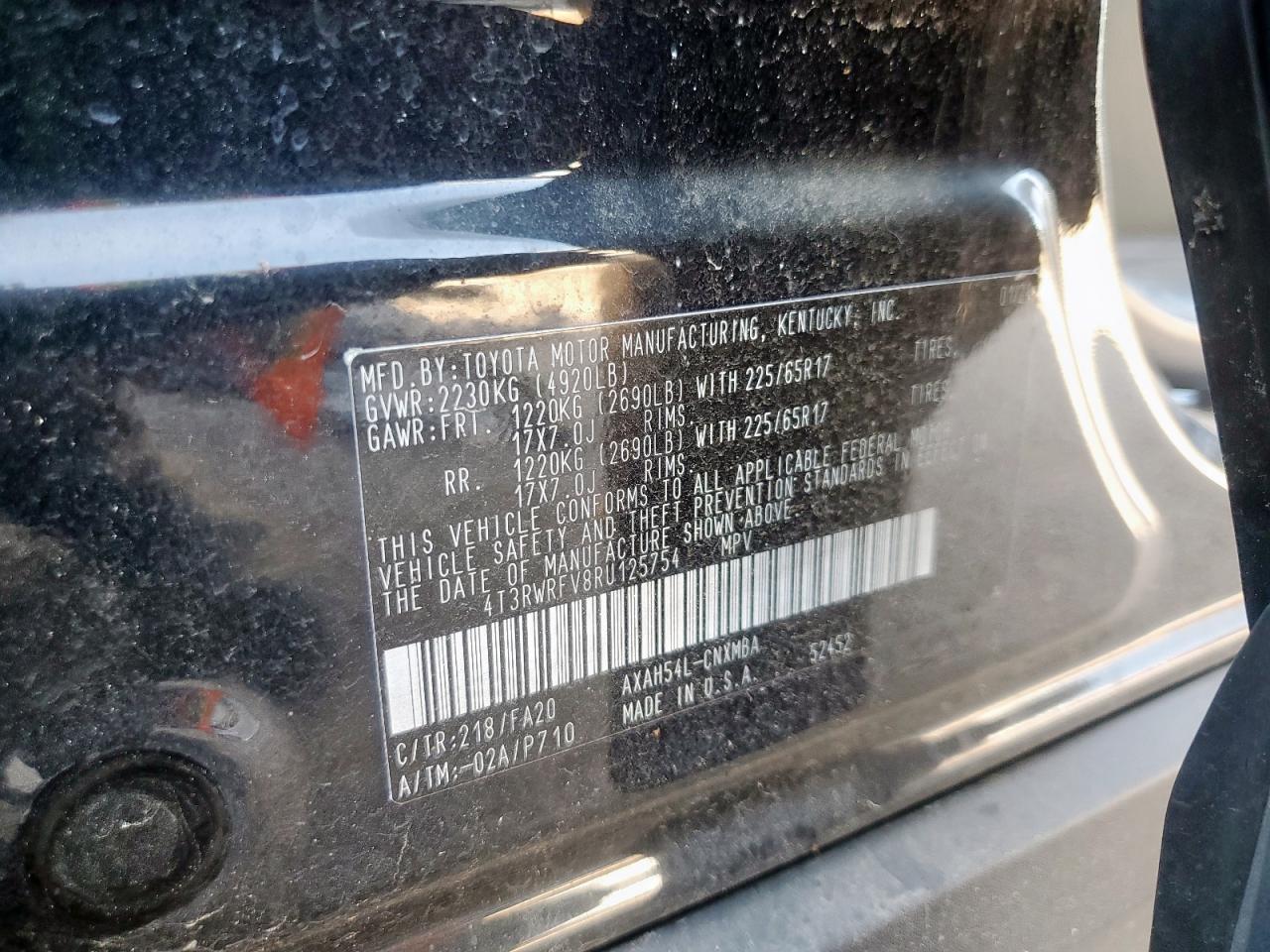 2024 Toyota Rav4 Xle VIN: 4T3RWRFV8RU125754 Lot: 70887005