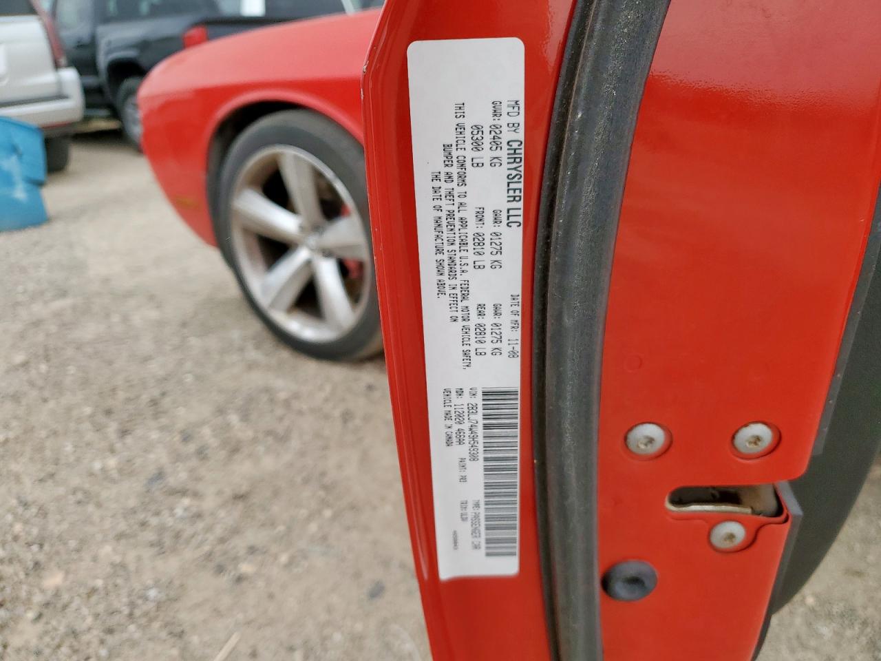 2009 Dodge Challenger Srt-8 VIN: 2B3LJ74W49H549308 Lot: 70901665