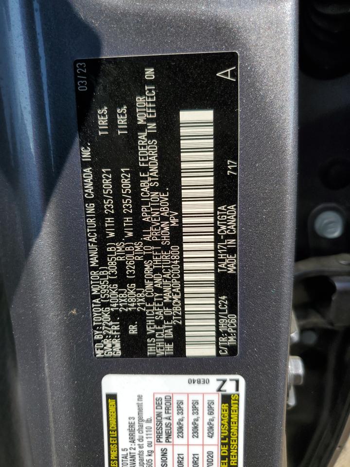 2023 Lexus Rx 500H F Sport VIN: 2T2BCMEA0PC004800 Lot: 92192845