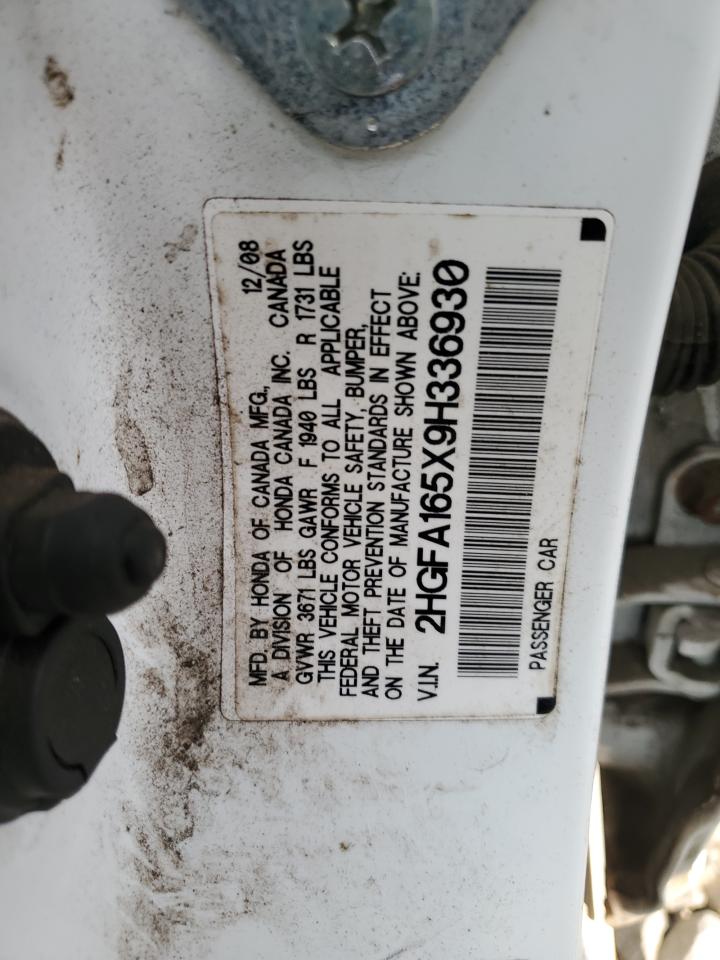 2009 Honda Civic Lx VIN: 2HGFA165X9H336930 Lot: 71841425