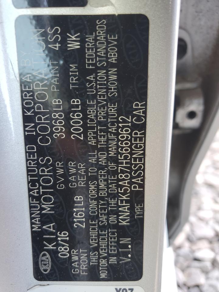 2017 Kia Forte Lx VIN: KNAFK5A87H5669612 Lot: 71224485