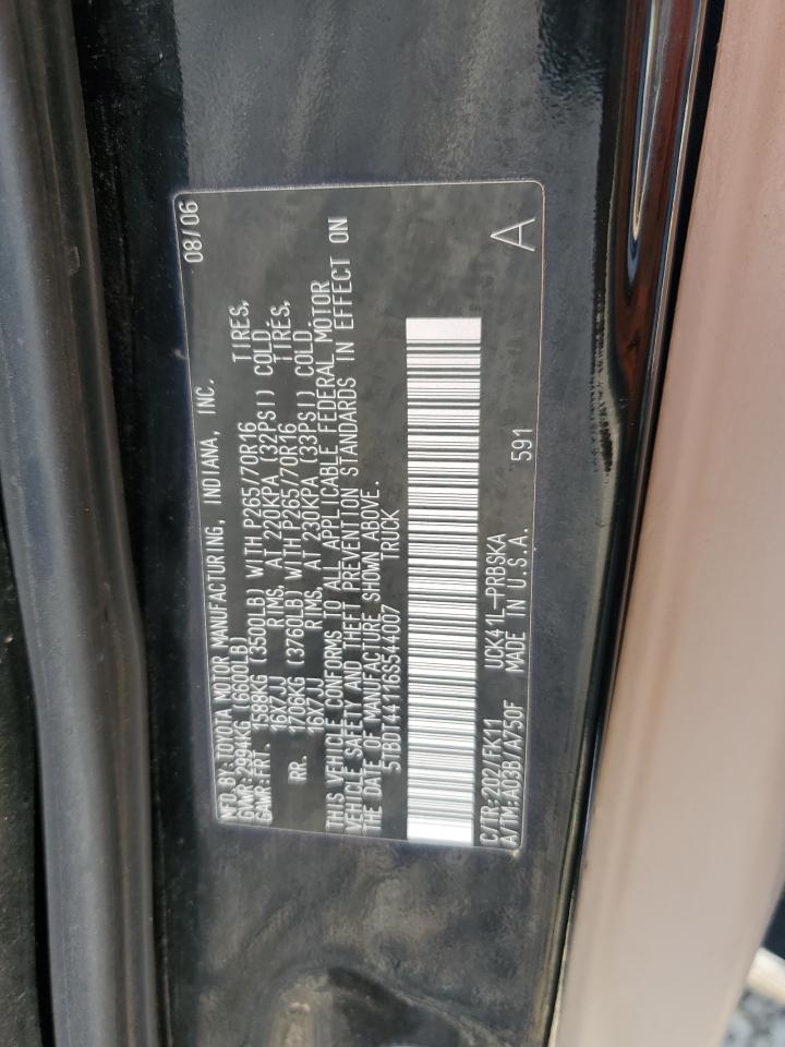 2006 Toyota Tundra Double Cab Sr5 VIN: 5TBDT44116S544007 Lot: 71512765