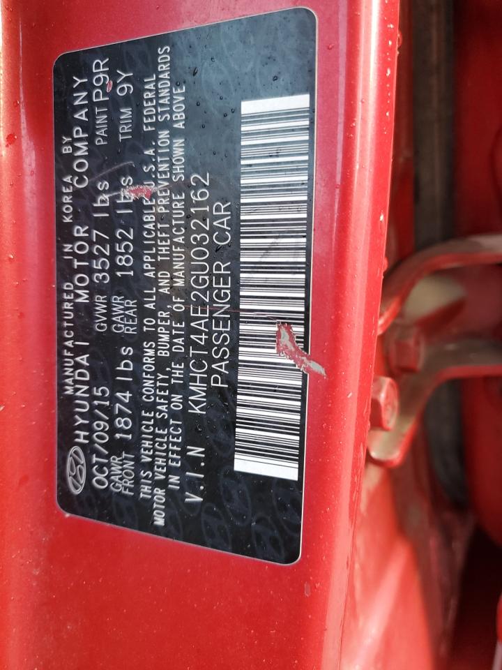 2016 Hyundai Accent Se VIN: KMHCT4AE2GU032162 Lot: 83842855