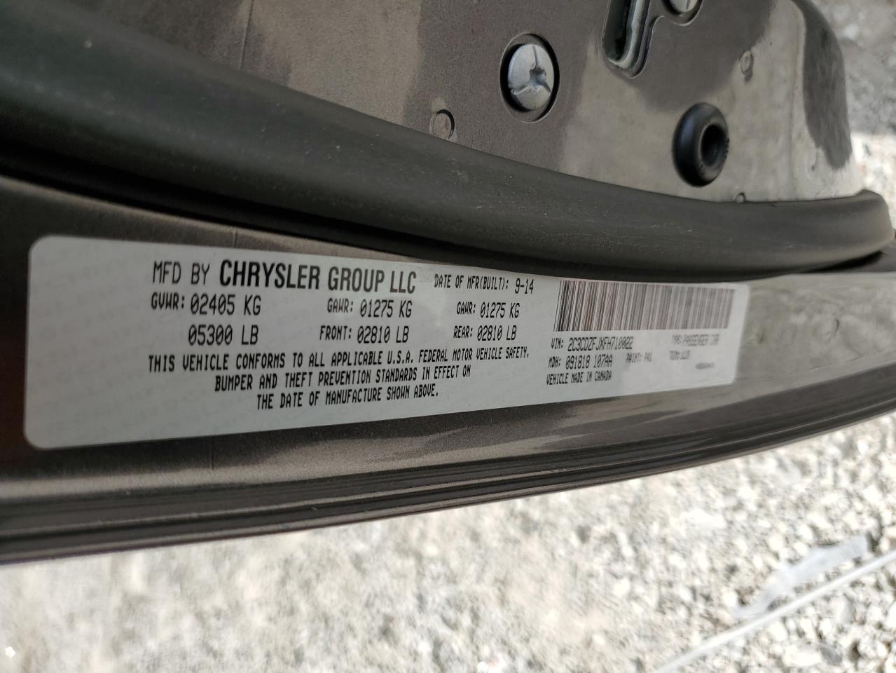 2015 Dodge Challenger R/T Scat Pack VIN: 2C3CDZFJXFH710022 Lot: 80163275