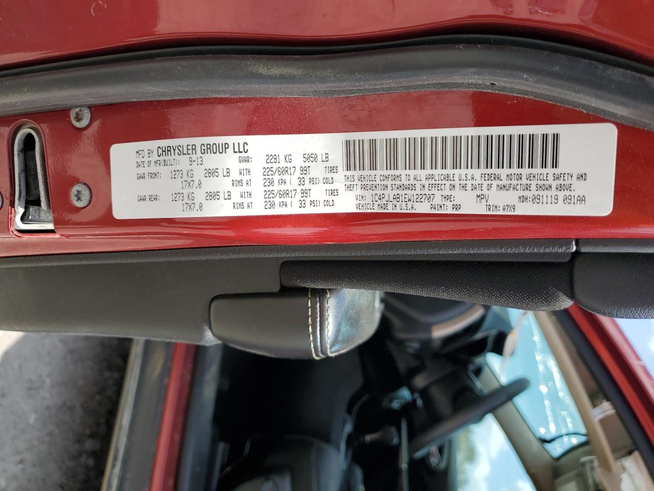 2014 Jeep Cherokee Sport VIN: 1C4PJLAB1EW122707 Lot: 80270125