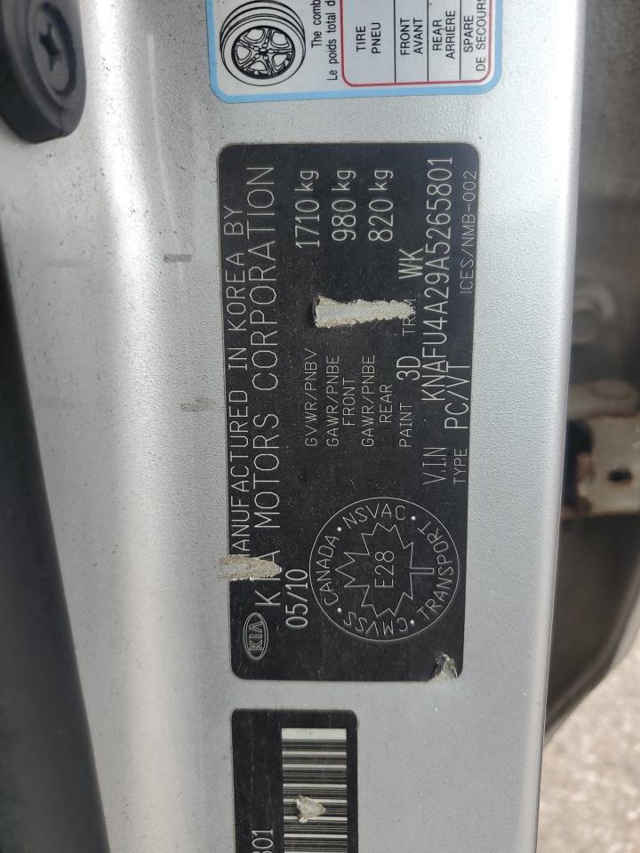 2010 Kia Forte Ex VIN: KNAFU4A29A5265801 Lot: 81797385