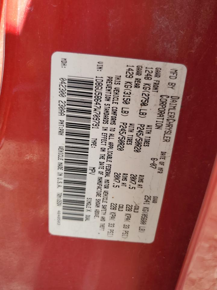 2007 Dodge Nitro R/T VIN: 1D8GU58647W709791 Lot: 82155665