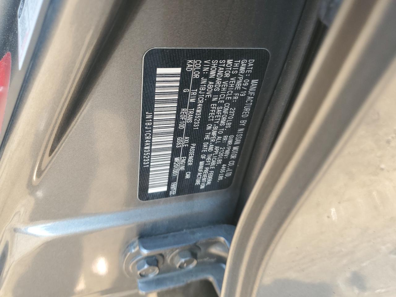 2019 Nissan Rogue Sport S VIN: JN1BJ1CR4KW352331 Lot: 80544705