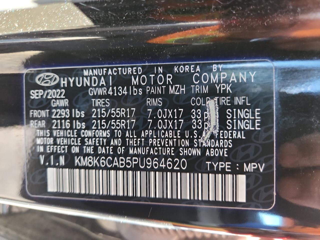 2023 Hyundai Kona Sel VIN: KM8K6CAB5PU964620 Lot: 81090085