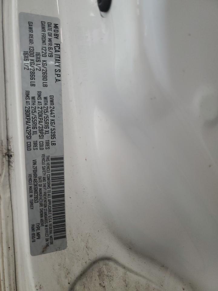 2019 Ram Promaster City VIN: ZFBHRFAB3K6N82853 Lot: 72016695