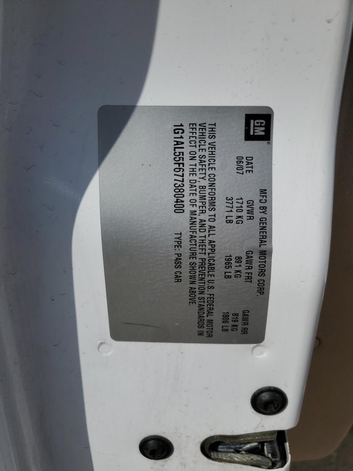 2007 Chevrolet Cobalt Lt VIN: 1G1AL55F677380400 Lot: 81520005