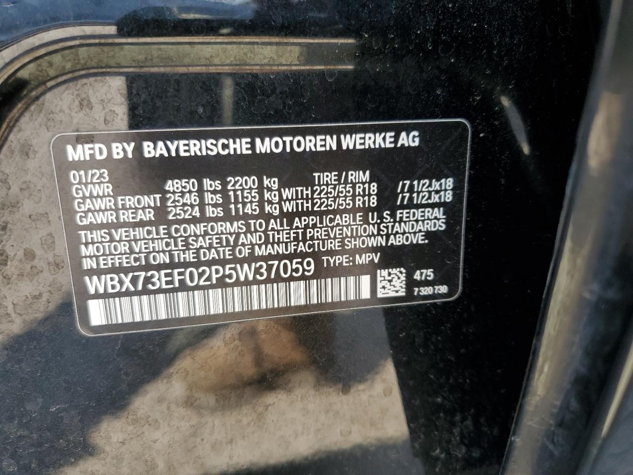 2023 BMW X1 xDrive28I VIN: WBX73EF02P5W37059 Lot: 80462205