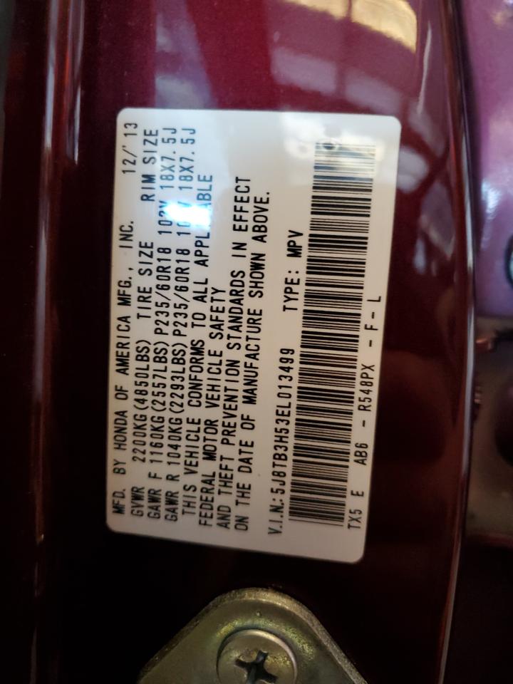 2014 Acura Rdx Technology VIN: 5J8TB3H53EL013499 Lot: 84039585