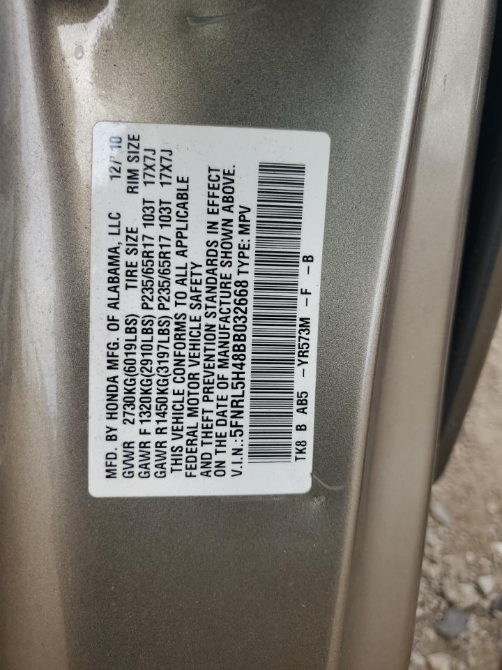 2011 Honda Odyssey Ex VIN: 5FNRL5H48BB032668 Lot: 80668535