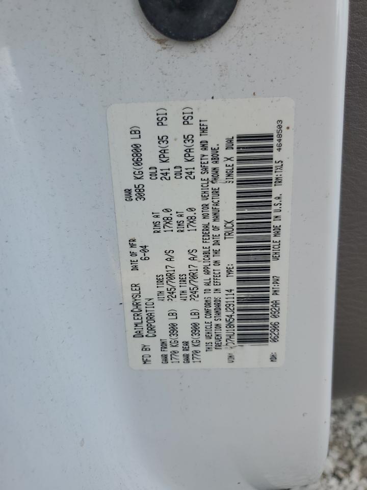 2004 Dodge Ram 1500 St VIN: 1D7HU18N54J291114 Lot: 84440045