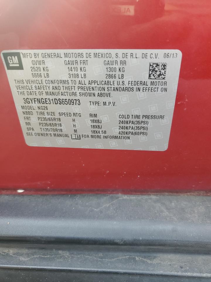 2013 Cadillac Srx Luxury Collection VIN: 3GYFNGE31DS650973 Lot: 84171305