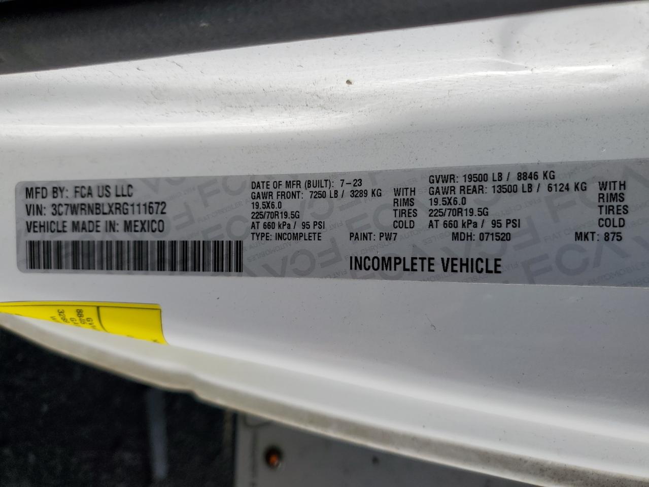 2024 Ram 5500 VIN: 3C7WRNBLXRG111672 Lot: 80559485