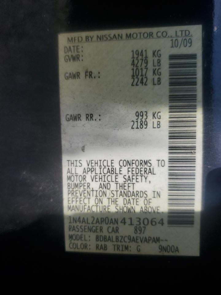 2010 Nissan Altima Base VIN: 1N4AL2AP0AN413064 Lot: 68691775