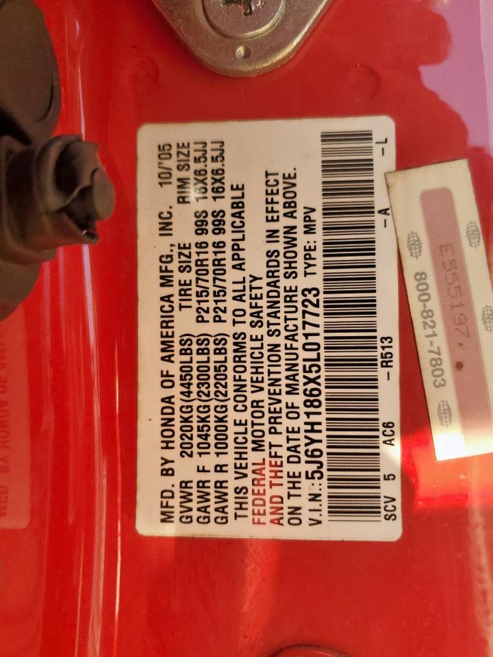 2005 Honda Element Ex VIN: 5J6YH186X5L017723 Lot: 84185415