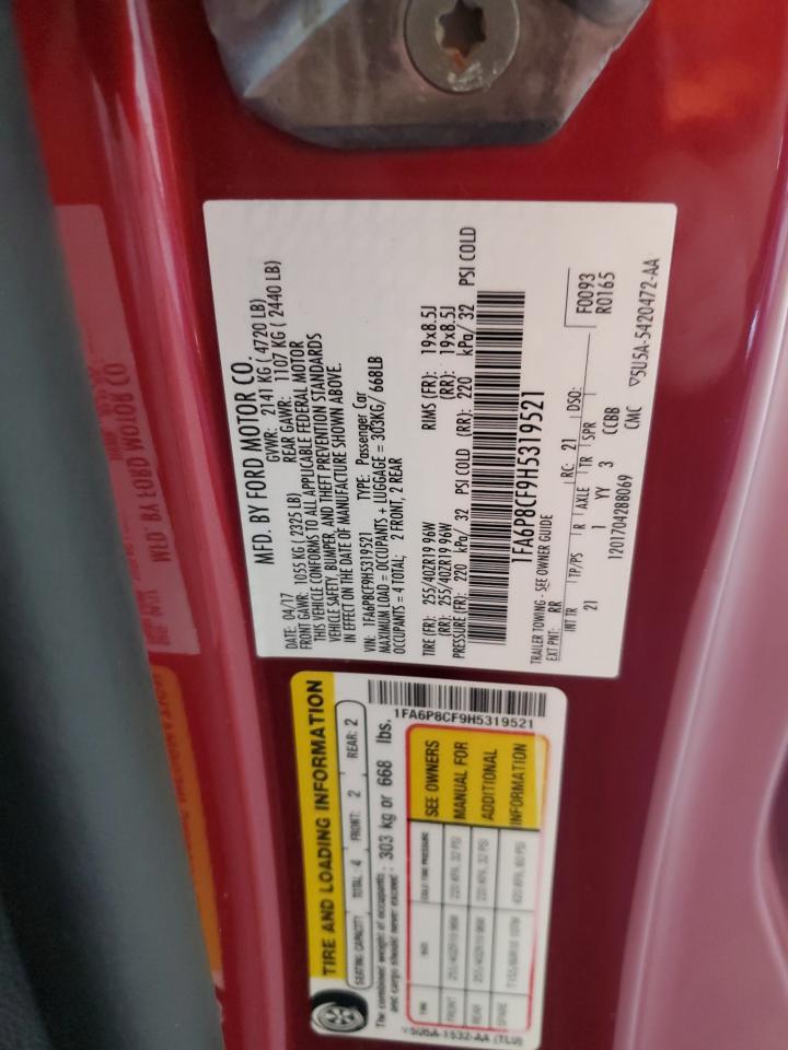 2017 Ford Mustang Gt VIN: 1FA6P8CF9H5319521 Lot: 81184335