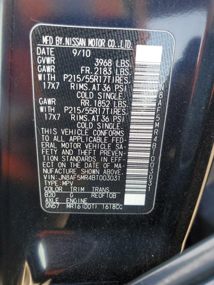 2011 Nissan Juke S VIN: JN8AF5MR4BT003031 Lot: 81909825
