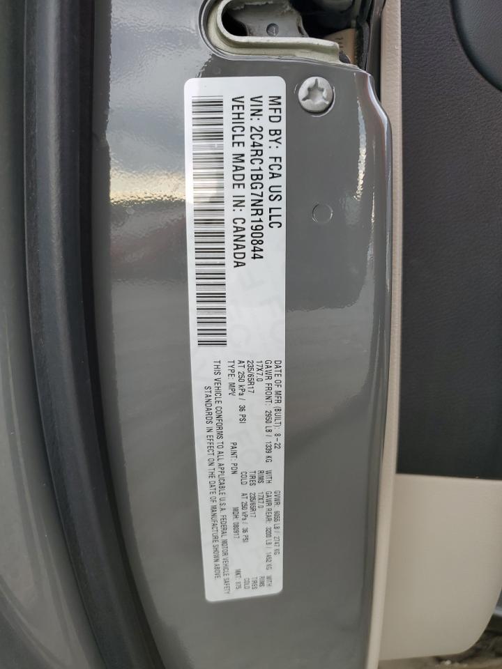 2022 Chrysler Pacifica Touring L VIN: 2C4RC1BG7NR190844 Lot: 71178215