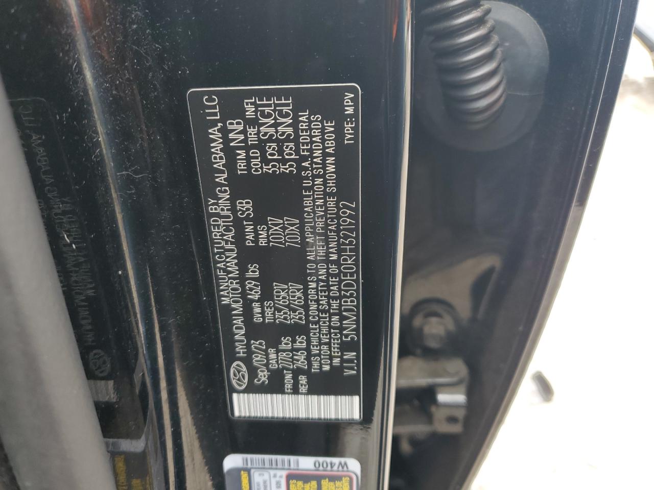 2024 Hyundai Tucson Sel VIN: 5NMJB3DE0RH321992 Lot: 81630365