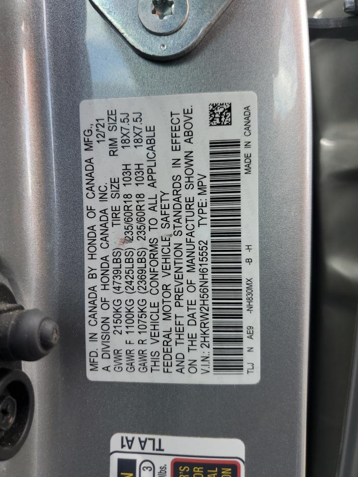 2022 Honda Cr-V Ex VIN: 2HKRW2H56NH615552 Lot: 84474635