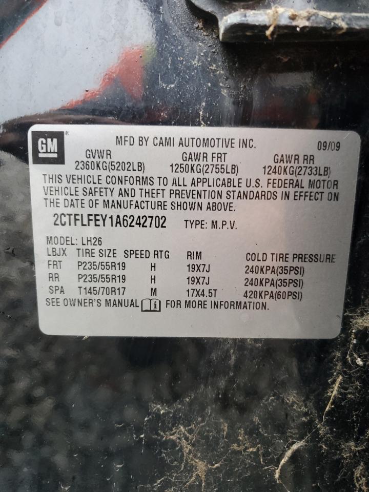 2010 GMC Terrain Slt VIN: 2CTFLFEY1A6242702 Lot: 69087155