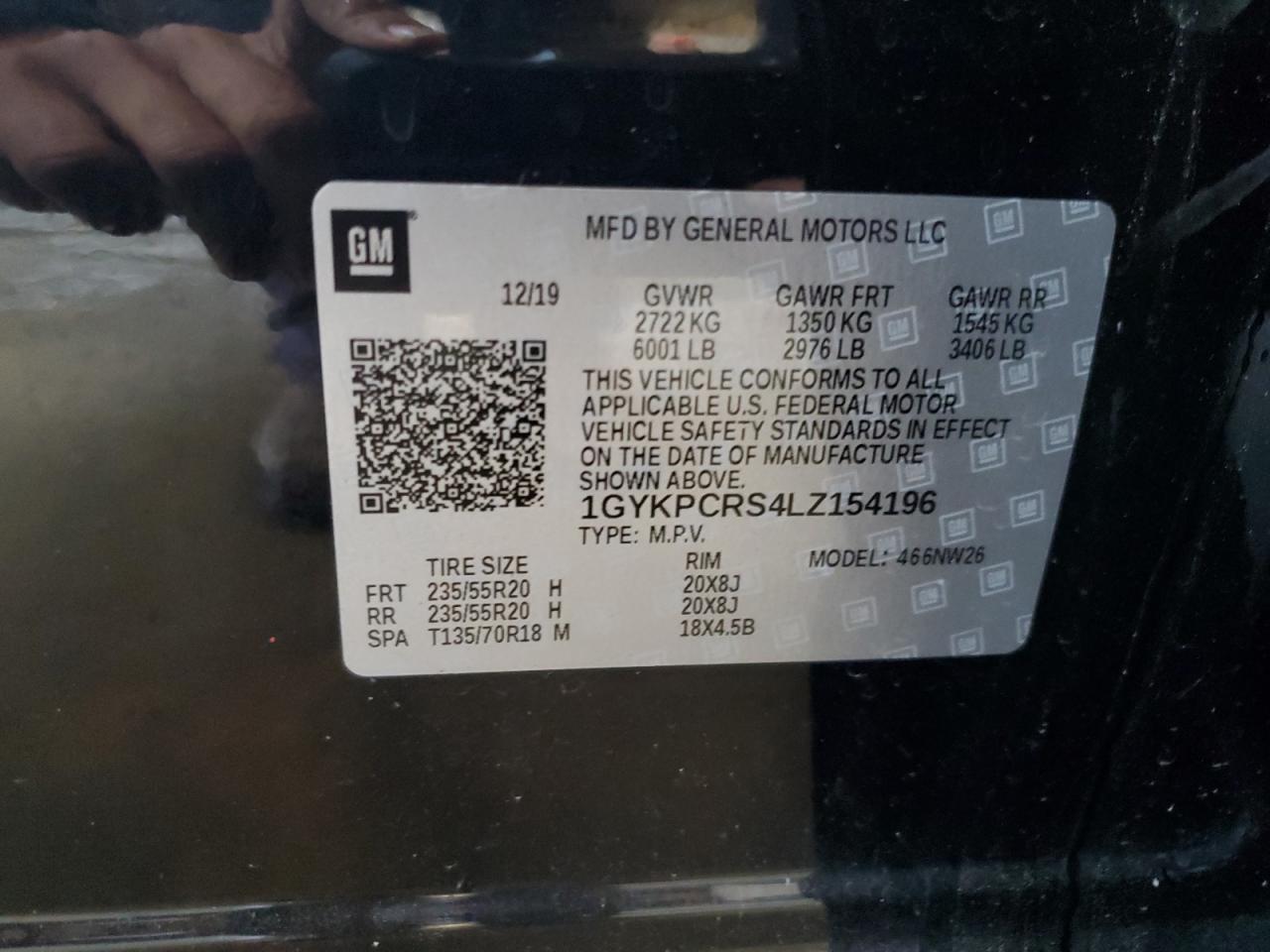 2020 Cadillac Xt6 Premium Luxury VIN: 1GYKPCRS4LZ154196 Lot: 81938785