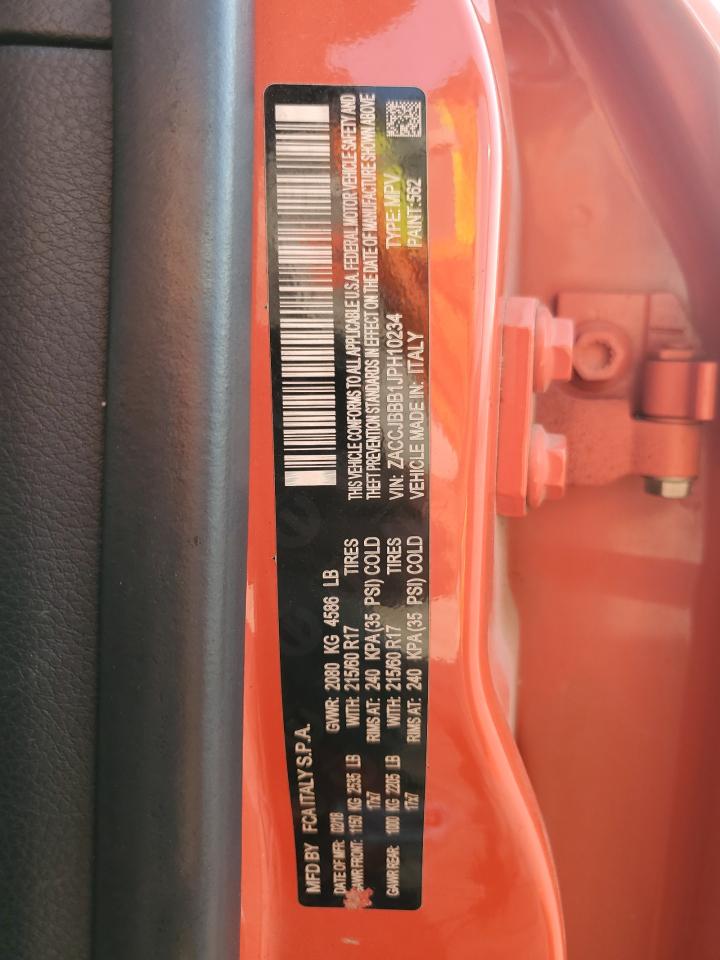 2018 Jeep Renegade Latitude VIN: ZACCJBBB1JPH10234 Lot: 81322815