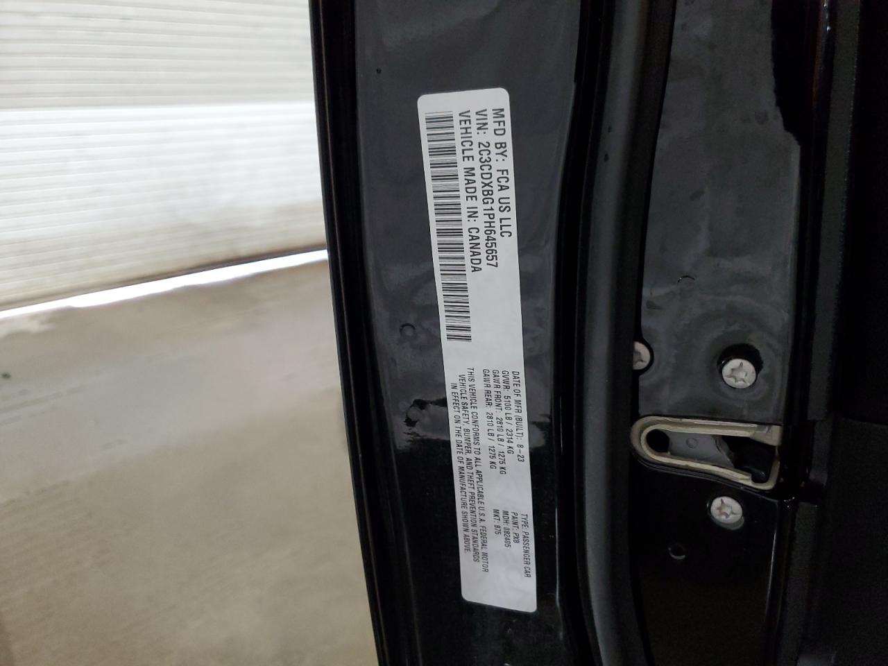 2023 Dodge Charger Sxt VIN: 2C3CDXBG1PH645657 Lot: 82117445