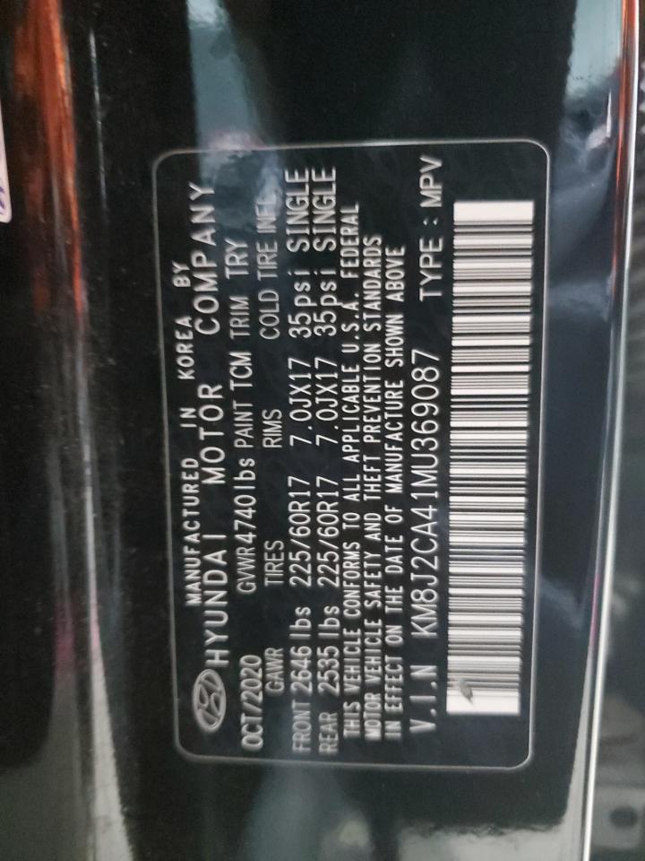 2021 Hyundai Tucson Se VIN: KM8J2CA41MU369087 Lot: 82106295